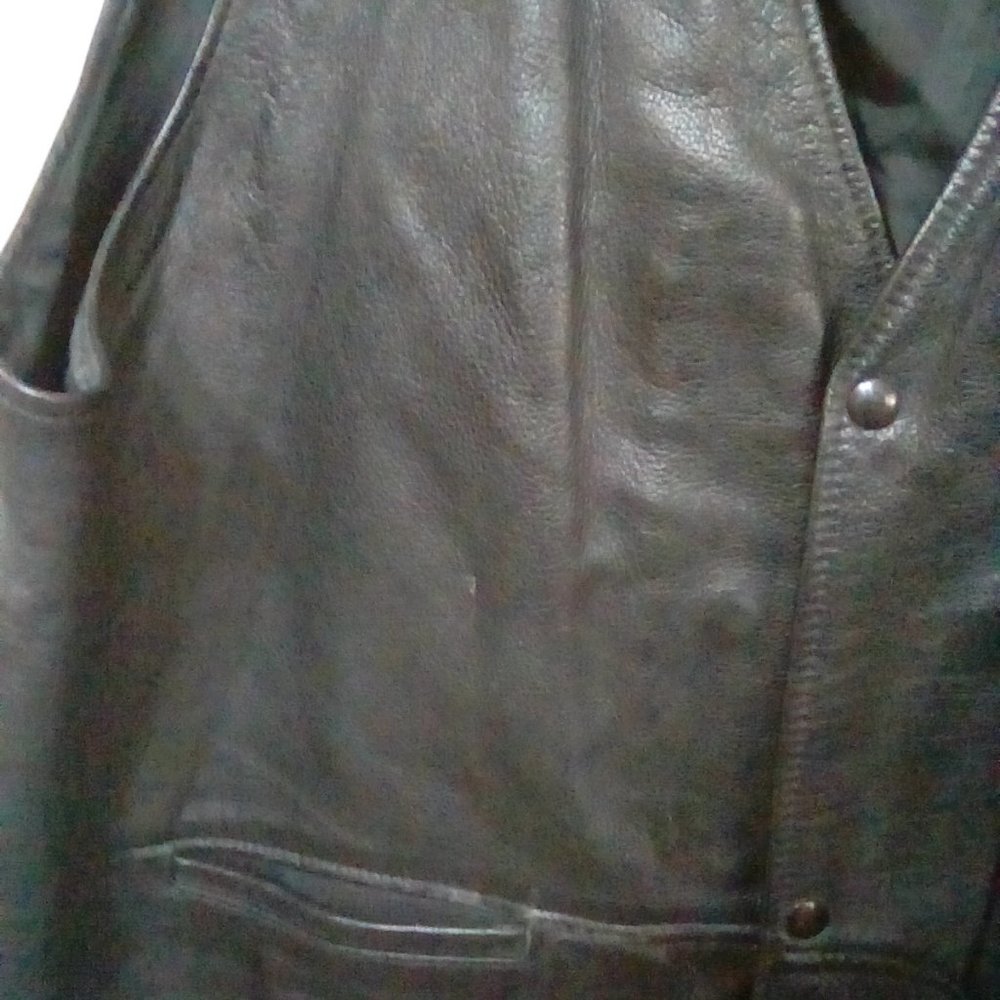 Men's Brown Coronado Leather Vest - Picture 4 of 11